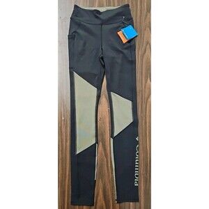 Women's Columbia Small  Colorblock Leggings Omni-Shade Sun Prot  Side Pocket